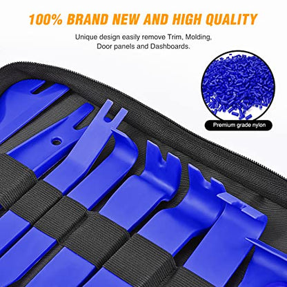 GOOACC 238Pcs Trim Removal Tool, Auto Push Pin Bumper Retainer Clip Set Fastener Terminal Remover Tool Adhesive Cable Clips Pry Kit Car Panel Radio Removal Auto Clip Pliers - color: 120Pcs Clips + 118 Remover Blue