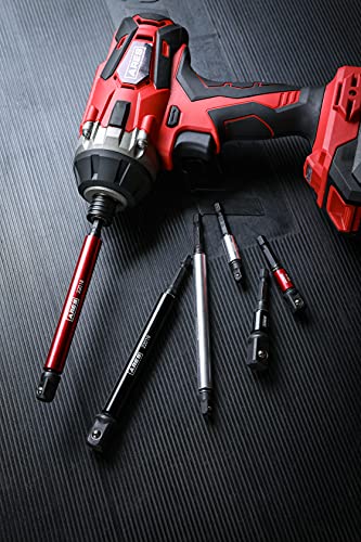 ARES 22013-6-Piece 3-Inch and 6-Inch Impact Grade Socket Adapter Set with Color Sleeve - Turns Impact Drill Drivers into High Speed Socket Drivers - 1/4-Inch, 3/8-Inch, and 1/2-Inch Drive - size: 3-Inch and 6-Inch Socket Adapter with Color Sleeve