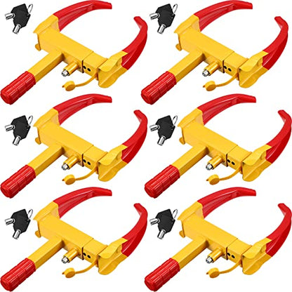 Aoriher Wheel Lock for Cars, Heavy Duty Trailer Wheel Lock Universal Security Anti Theft Tire Clamp for Vehicles Boot Camper SUV ATV Boat Motorcycle Deterrent(6 Pcs)