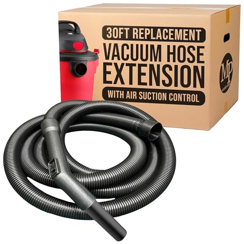 MP Maresh Products Compatible Replacement for Shop Vac Hose and Ridgid Style Wet Dry Vacuum Cleaner - Commercial Heavy Duty Vacuum Hose with Crushproof Design and Air Suction Control - 30' - size: 30 Foot Hose