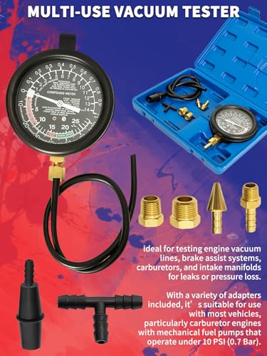 Auto Vacuum Gauge Fuel Pump and Vacuum Tester Gauge Kit