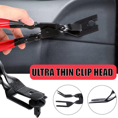1PCS Car Clip Pliers Tool, Panel Clip Pliers Set Fastener Remover, Auto Retainer Clip Trim Rivet Removal Tool, Auto Door Car Upholstery Trim Clip Removal Tool (Red) - color: Red