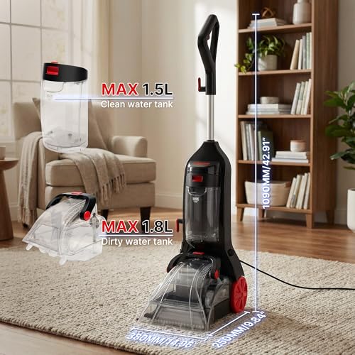 Shop-Vac Upright Carpet Cleaner Machine, 12000Pa Deep Cleaning Carpet Shampooer, Portable Rug Cleaner Machine for Carpet and Upholstery, Lightweight & Powerful