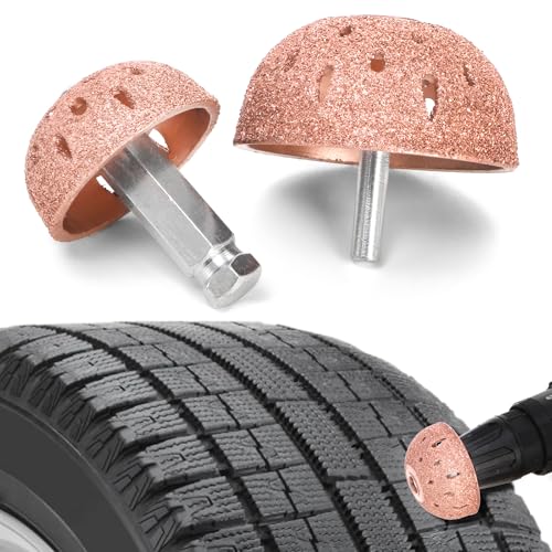 WUWEOT Flat Tire Repair Patch Tools, 42mm 55mm Low High Two Speed Tungsten Steel Buffing Wheels with Repair Patch Tyre Roller Tool and Tire Inner Liner Scraper for Car Truck Tube Motorcycle Bike