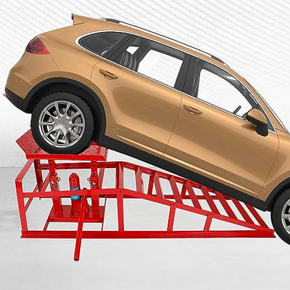 1 Pack Automotive Car Service Ramp Low Profile Car Lift Service Ramp Truck Trailer Garage 5 Tons 5T 10000lbs, Automotive Hydraulic Lift Repair Frame Lift, Height Hydraulic Vehicle Ramp (Red) - size: Red-1 Pack