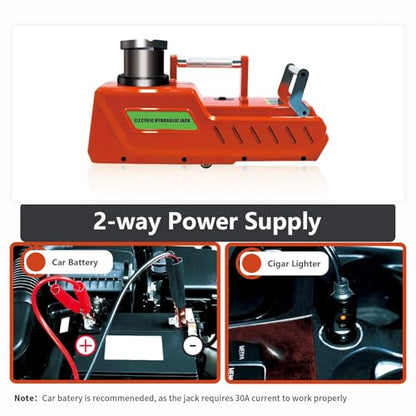 E-HEELP 15 Ton Electric Hydraulic Floor Jack, 12V DC Heavy Duty Truck Jack with LED Light for RV, SUV, Van, Sedan, Trucks (7.8-20.4 Inch Lift)