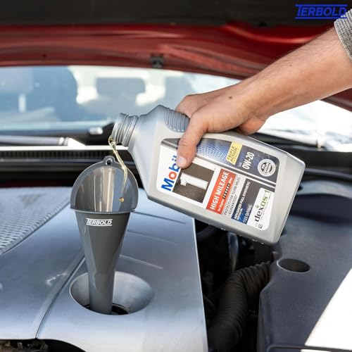 Oil Funnel 3-Pack - 11" Long Nesting Plastic Funnels | Funnels for Automotive Use, Oil Change, Gas, Car Transmission, Kitchen Use, Filling Small Bottles (Grey)