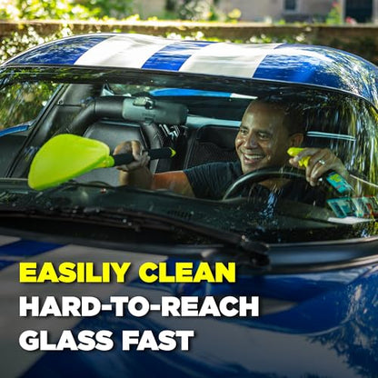 Invisible Glass 99050 Reach & Clean Glass Windshield Cleaner Tool Combo Kit with Premium Spray Glass Cleaner, Extendable Handle, (2) Reusable Quick Change Microfibers, and Storage Bag - style: Spray