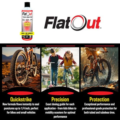 QuickStrike Tire Sealant - Small Tire/Bicycle Formula - NEW Formula - Prevents Flat Tires - Seals Leaks - Contains Kevlar - Tubeless Tire Sealant - 32 Ounce Bottle - size: 32 Fl Oz
