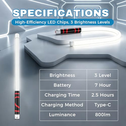 Bendable LED Work Light 28.7” Rechargeable 3 Modes Inspection Light | Bendable LED work light provides flexible lighting for tight and hard-to-reach areas