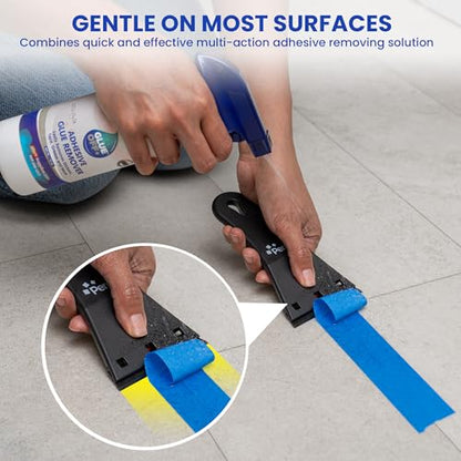 Perco Glue Off Adhesive Remover - Set of 2 10 fl. oz with Scraper | Glue Remover Spray Effortlessly Erase Adhesive Hassles & Car Stickers - for Label Sticker Residue - size: 10 Fl Oz (Pack of 2)