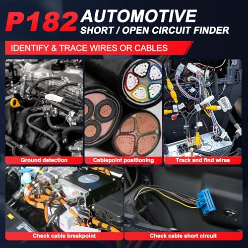 Wire Tracer Electrical Automotive Short Circuit Finder, Short Open Circuit Finder, Circuit Tracer for Shorts and Opens, Circuit Breaker Finder Tool, P182