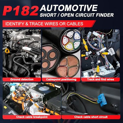 Wire Tracer Electrical Automotive Short Circuit Finder, Short Open Circuit Finder, Circuit Tracer for Shorts and Opens, Circuit Breaker Finder Tool, P182