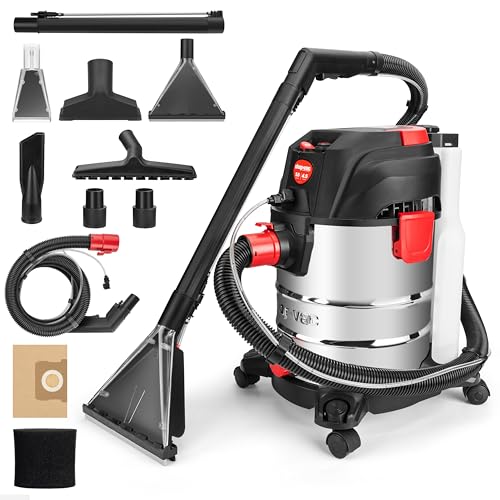 Shop-Vac 5-Gallon 4.5 Peak HP 3-in-1 Wet/Dry/Upholstery Shampoo Vacuum | 3-in-1, Vacuum Extractor with 6 Ft Hose and 10 Ft Cord, Large Capacity Tanks, For Carpet, Upholstery, and Car Detailing
