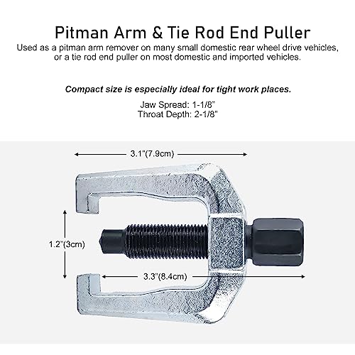 5 in 1 Ball Joint Separator, Pitman Arm Puller, Tie Rod End Removal Tool Set, Front End Service Tool Kit for Cars, Pickups, Trucks