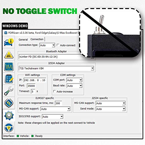 vgate vLinker FD Plus OBD2 Adapter Bluetooth BLE Scanner for FORScan, Work with iPhone, Android, and Windows
