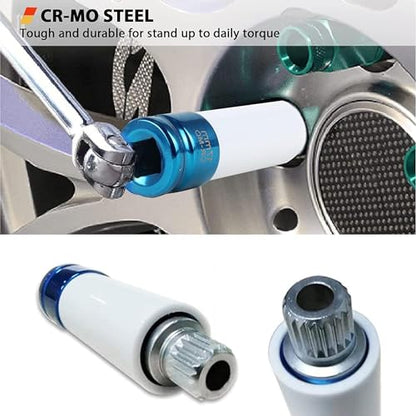 21PCS Wheel Lock Removal Kit, BMW Wheel Lock Key Automotive Wheel Anti-Theft Lock Lug Nut Screw Remover Key Socket Tool Set with 1/2 inch (12.7mm) Socket Adapter Compatible for BMW & Mini Series