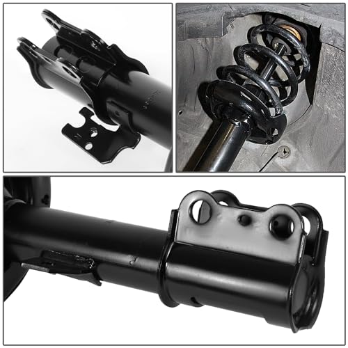 Auto Dynasty Pair of Front Coil Spring Shock Strut Mount Assembly and Rear Struts Shock Absorber Compatible with Toyota Sienna FWD 2004-2020, Matte Black Powdercoat