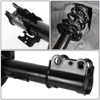 Auto Dynasty Pair of Front Coil Spring Shock Strut Mount Assembly and Rear Struts Shock Absorber Compatible with Toyota Sienna FWD 2004-2020, Matte Black Powdercoat