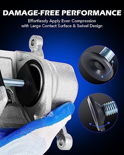 Orion Motor Tech Brake Pad Spreader, Heavy Duty Brake Pad Spreader Tool, Brake Piston Compressor Tool for Compressing Inner Pad, Solid Steel Disc Brake Caliper Spreader for Cars & Light Trucks - size: Lite