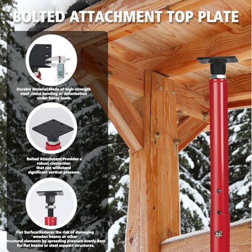 Floor Joist Jack, 19"- 36"(1'7"-3) Height Range Adjustable Floor Joist Jack House Jack Post,Telescoping Jack for Temporary Support for Leveling,4400 lbs Height Capacity(Each)-4Pack - size: 4PACK