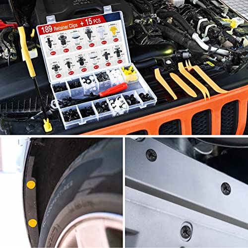 Nilight 189PCS Bumper Retainer Clips with Fastener Remover Car Plastic Rivets Fasteners Push Retainer Kit -Door Trim Panel Clips for Toyota Lexus,2 Years Warranty - color: 189Pcs Clips +Remover