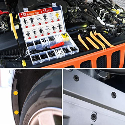 Nilight 189PCS Bumper Retainer Clips with Fastener Remover Car Plastic Rivets Fasteners Push Retainer Kit -Door Trim Panel Clips for Toyota Lexus,2 Years Warranty - color: 189Pcs Clips +Remover