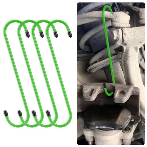 Stacool 2PCS Brake Caliper Hangers,Brake Caliper Tool/Brake Caliper Compression Tool for Changing Brake Pads,Braking,Universal Automotive Tools Brake Caliper Hooks with Rubber Caps (2, Green) - color: Green