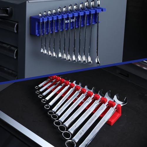 WORKPRO 2-Piece Magnetic Wrench Organizer, 24 Slots Wrench Holder | Fits SAE (5/16" to 3/4") and Metric (9 mm to 20 mm), Premium Quality Wrench Rack Set to Keep Wrenches Organized - style: Wall mount wrench organizer(2PC)