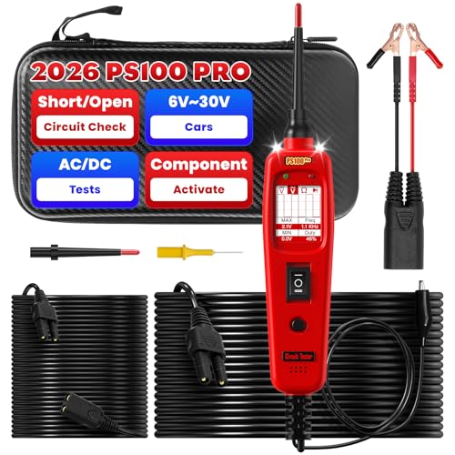 ELMCONFIG Automotive Circuit Tester, 2026 Power Circuit Probe Tool, 6V-30V Electrical Short Open Breaker Circuit Finder, AC/DC Current Resistance, Component Activation Tool, 40FT Cable for All Cars