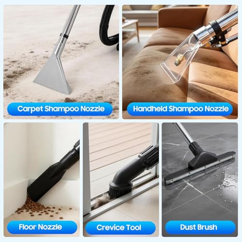 Commercial Carpet Cleaning Machine, 1000W 110V 40L/11Gal Professional Commercial 3 in 1 Carpet Spraying Floor Brush Cleaner Extractor Vacuum Washing Machine Portable Carpet Cleaner (40L) - size: 40L