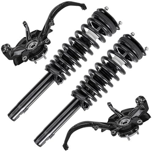 Detroit Axle - 2.5L Front 4pc Steering Knuckles Kit for 2010-2012 Ford Fusion, 2010-2011 Mercury Milan, 2 Steering Knuckles & Wheel Bearing Hubs 2 Struts w/Coil Spring Replacement Suspension - size: 4QU47654/ Big strut kit