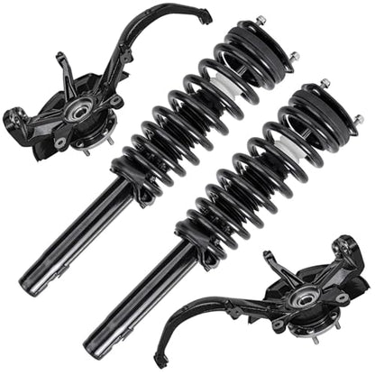 Detroit Axle - 2.5L Front 4pc Steering Knuckles Kit for 2010-2012 Ford Fusion, 2010-2011 Mercury Milan, 2 Steering Knuckles & Wheel Bearing Hubs 2 Struts w/Coil Spring Replacement Suspension - size: 4QU47654/ Big strut kit