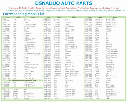 2 PCS M14x1.5 Magnetic Oil Drain Plug Pilot Point With Insert Gasket fit for Ford, Chrysler, Dodge, Jeep, Ram, Jaguar, Land Rover, Chevrolet 090-938CD, 090-115, 65324, 090-161, 6507741AA, F6TZ-6730-BA - size: M14x1.5