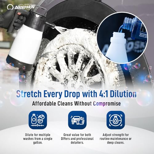 Nanoskin NON ACID Professional Wheel & Tire Cleaner 30 Gallons – Works with Tire Brush | Car Wash Cleaning Spray for Car Detailing | Removes Brake Dust, Oil, Dirt, Light Corrosion - size: 3840 Fl Oz (Pack of 1)