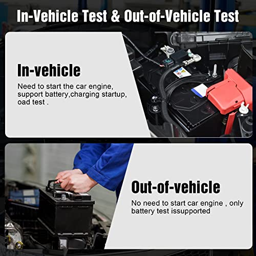 ELMCONFIG Car Battery Tester with Printer, 6V 12V 24V Battery Load Tester | 100-2000 CCA, with Car Cranking and Charging System Analyzer Scan Tool for Cars, Trucks & Motorcycles, 3PCS Thermal Paper - color: Black + Grey