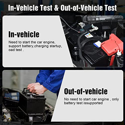 ELMCONFIG Car Battery Tester with Printer, 6V 12V 24V Battery Load Tester | 100-2000 CCA, with Car Cranking and Charging System Analyzer Scan Tool for Cars, Trucks & Motorcycles, 3PCS Thermal Paper - color: Black + Grey