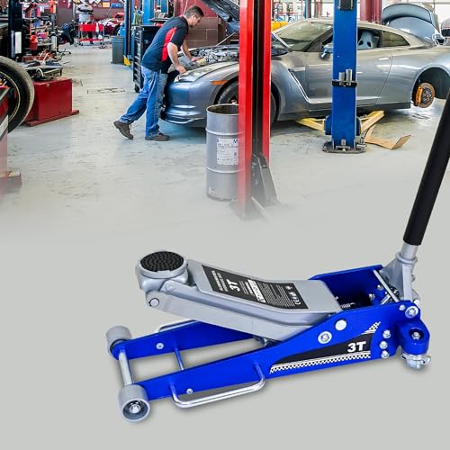 High-Capacity 3 Ton Floor Jack | Heavy-Duty Aluminum Steel Car Jack | Hydraulic Racing Floor Jack with Side Handle & Non-Slip Knurled Handle