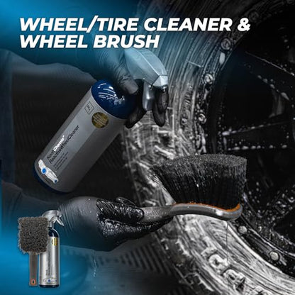 The Rag Company - Complete Wheel & Tire Cleaning Kit - Includes Wheel Cleaner, Exterior Detailing Sprays, Microfiber Towels, Brushes, Applicators - 15 Piece Kit