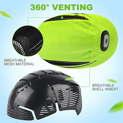 Bump Cap for Safety Baseball Cap Style Hard Hats for Adult Men Women Breathable Lightweight Safety Hat for Head Protection with Reflective Stripes - color: Lime with Light