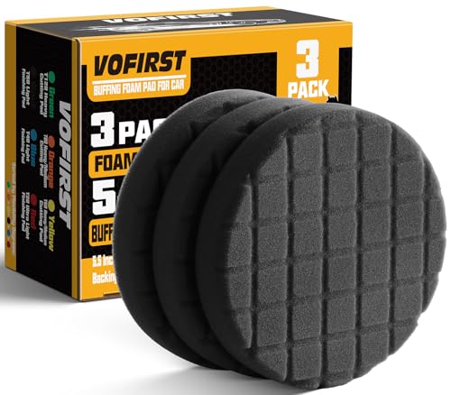 Polishing Pad 5.5 Inch, 3Pcs Black Light Cut Foam Buffing Pads for Car Buffer Polisher, Finishing, Polishing and Waxing - color: Black, size: 5.5 - Inch