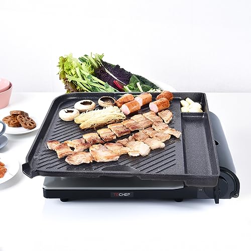 COOKKING - Master Grill Pro, Korean Traditional BBQ Grill Pan - Stovetop Nonstick Indoor/Outdoor Smokeless BBQ Cast Aluminum Grill Pan (MasterGrill Pro) (No Induction), Made in Korea - style: MasterGrill Pro