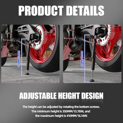 CNC Universal Motorcycle Wheel Stand Lift Trail Stand for Most Dirt Bikes | Adjustable and Portable Dirt Bike Wheel Lift Stand (Length Adjustment Range:35CM/ 13.78IN-41CM/ 16.14IN)-Black - color: Black