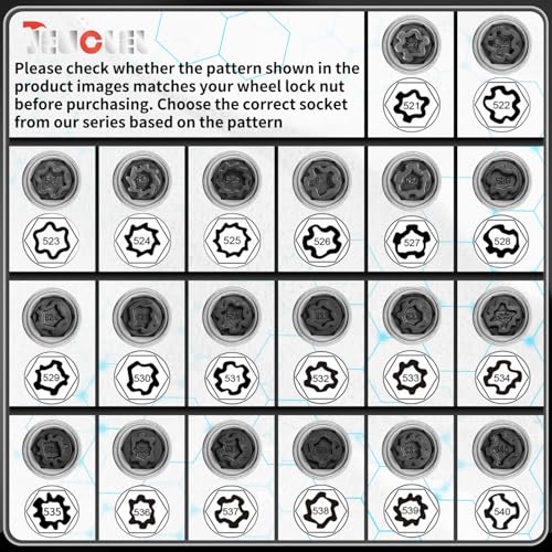 524 Wheel Locking Nut Key for VW, Socket Adapter (OD 28mm-ID 25mm) | Wheel Lock Nut Socket Adapter, Anti-Theft Lug Nut Removal Tool, Anti-Theft Screw Remover, Repair Tool, Tyre Fitting, garage - size: Socket 524