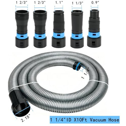 MITANSLE Dust Collection Hose Adapters Kit - Ribbed TPE QuickClick Adapters for Home & Shop Vacuum Systems, Expanded Set Fits Most Woodworking Power Tools & Sanders, Multi-Brand Compatible - size: 10 Ft Vacuum Hose Kits