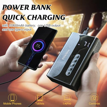 Jump Starter with Air Compressor, Portable Car Battery Charger, 2000A 150PSI Jump Box with LCD Digital Tire Inflator, 12V Car Battery Booster for 6.0L Gas or 3.0L Diesel Engines