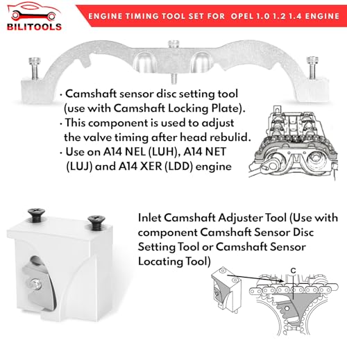 BILITOOLS 1.0 1.2 1.4 L Turbo Engine Timing Tool Kit Compatible with GM Chevrolet Chevy Cruze Opel Vauxhall Camshaft Alignment Holding Locking Tool Set