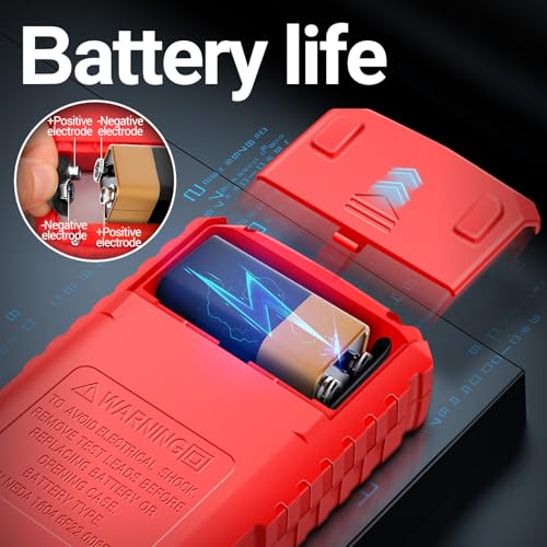 ANENG Multimeter,SZ308 DC AC Volt Meter,Ohm Digital Multimeter Tester,Measures Voltage,Current,Resistance,Continuity,Diodes, Electrical Tester for Househould Tools,Automotive Battery Test(Red) - style: SZ308 Red (With 16-piece test set)