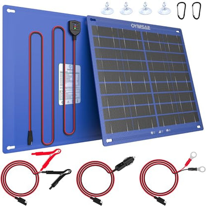 OYMSAE 30W Solar Car Battery Charger Portable 12V Trickle Battery Charger & Maintainer Waterproof Solar Panel for Car Boat Automotive RV - size: 30W