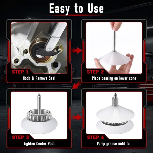 Seal Puller Tool & Bearing Packer Kit, Heavy Duty Wheel Bearing Grease Packer and Universal Gasket Remover Tool Set for Wheel Hub Lubricant Filling and Gasket Removal Automotive Repair(Classic) - style: Classic